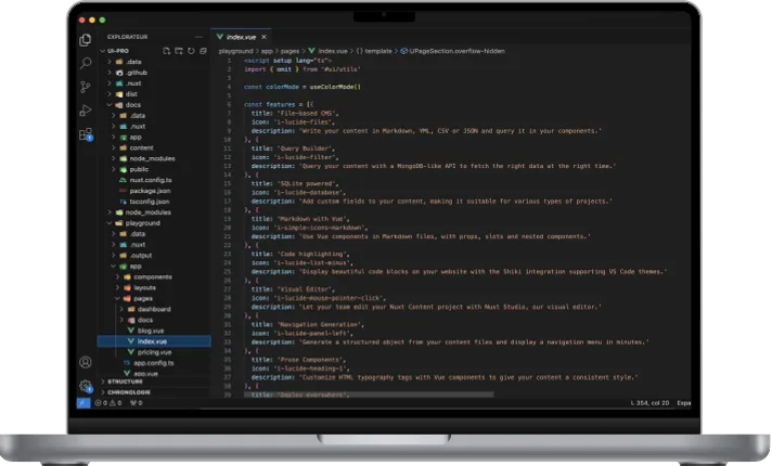 Laptop showing a code editor